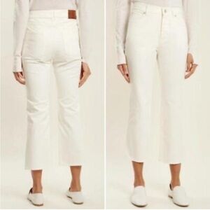 Weekend MaxMara Winter White Cropped Flare Denim Jeans W22 US 4